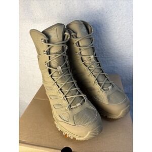 Merrell Moab 3 8" Tactical Zip Up Waterproof Boot Dark Beige Mens Size 11